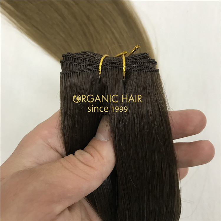 Wholesale human Slavic hand tied wefts  hair extensions pros X384